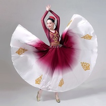 2023 new products Xinjiang Dance suits Vi ethnic group Grand Pendulum Skirt National Wind Stage Performance with Opening Performance Flutter Classical