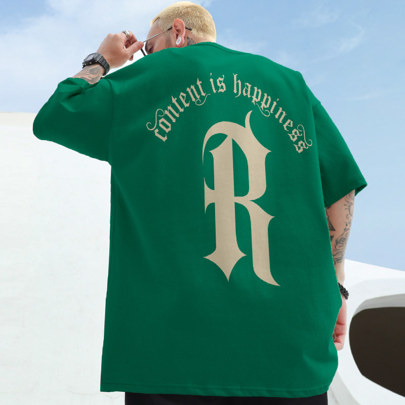 短袖男潮2023新款夏季宽松胖子t恤 初己T恤