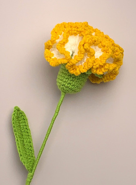 康乃馨手工花束成品手钩花钩织钩针毛线编织花礼物送闺蜜母亲老师