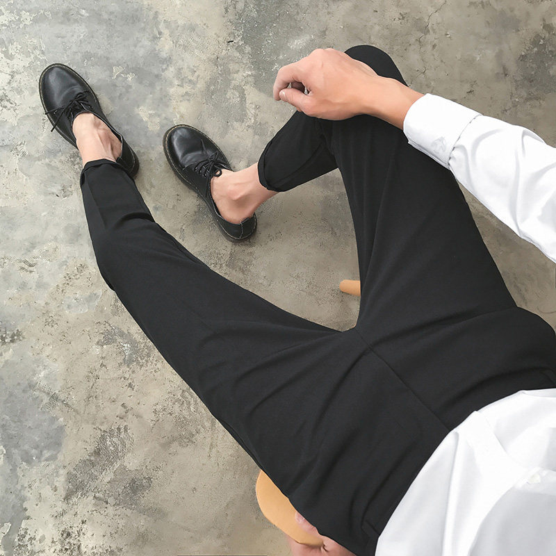 秋季男士理发潮修身小脚西裤九分裤 合心意休闲裤