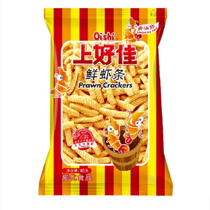 上好佳鲜虾条系列6袋 40g*6原味辣味咸蛋黄味膨化海鲜味小零食-图3