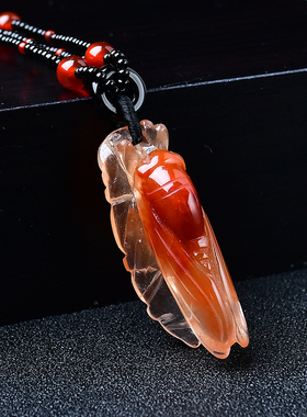 天然红水晶发晶项链珠 红兔毛吊坠一鸣惊人挂坠 精致时尚男女款