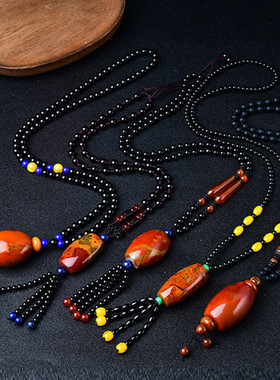 天然战国红玛瑙吊坠原矿石裸石水滴锁骨项链挂坠男女情侣款饰品