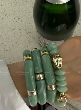 奢石感竹节弹力手镯串珠