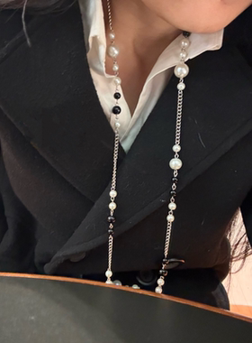 串珠长项链颈链毛衣链时髦