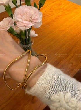 小众金属镂空开口手镯