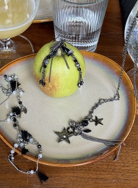 叠戴链条项链长毛衣链时髦配饰女