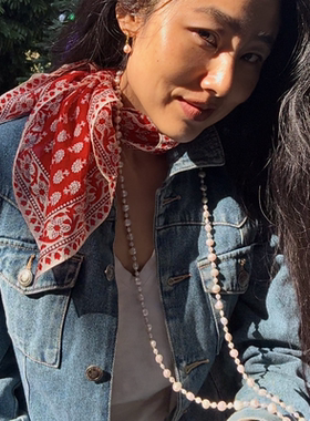 淡水珍珠项链毛衣链颈链长多层