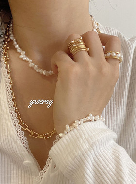 摇儿绕金色时髦方式女闪钻素圈