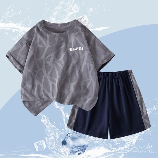 三折品牌特价清仓撤柜亲子装中大童夏季透气运动t恤短裤球服套装