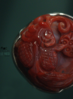 【骑单车的猫】原创设计南红玛瑙传统民族国风中式夸张大戒面戒指