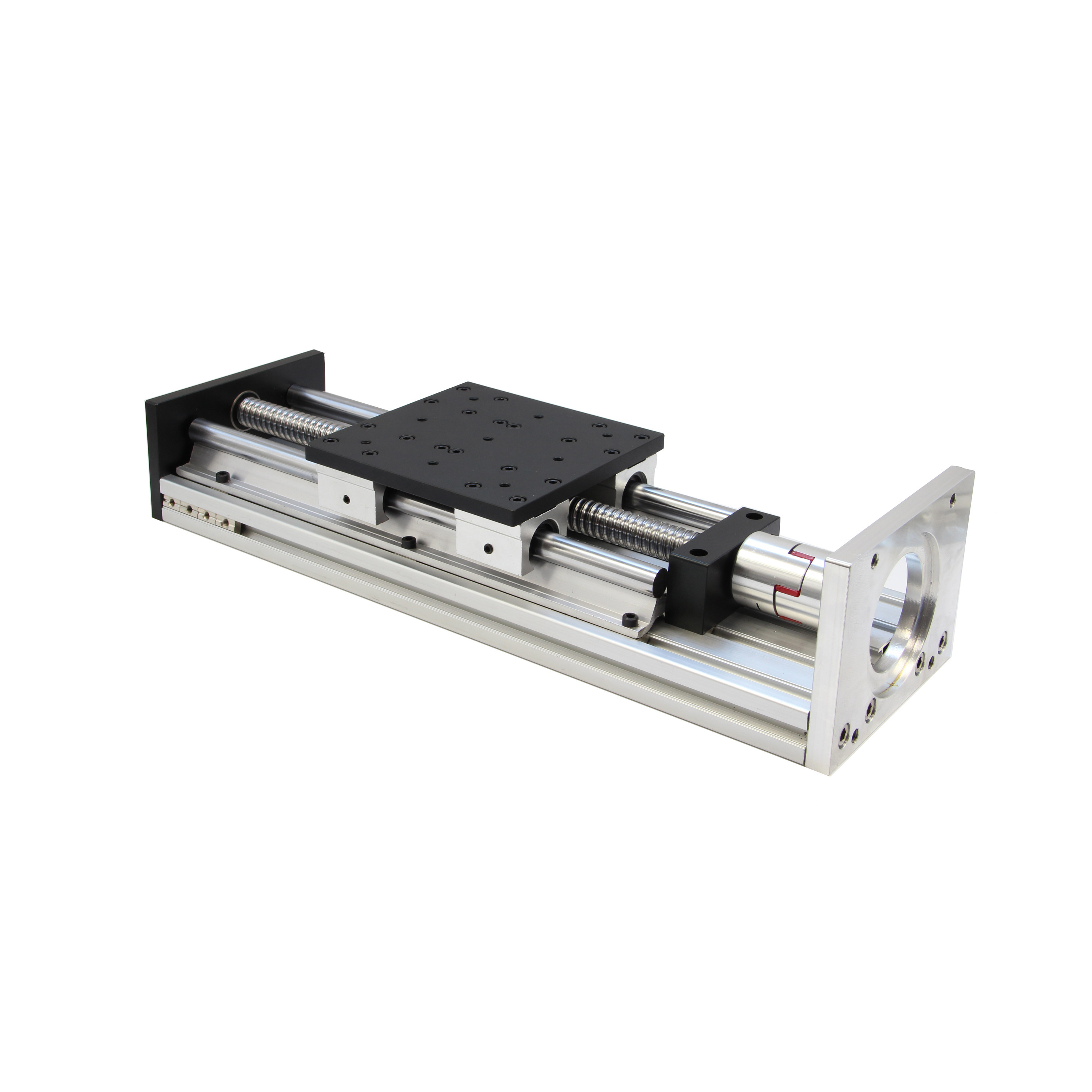 重型双块光轴滚珠丝杆直线导轨滑台轨模组配86110130步进电机