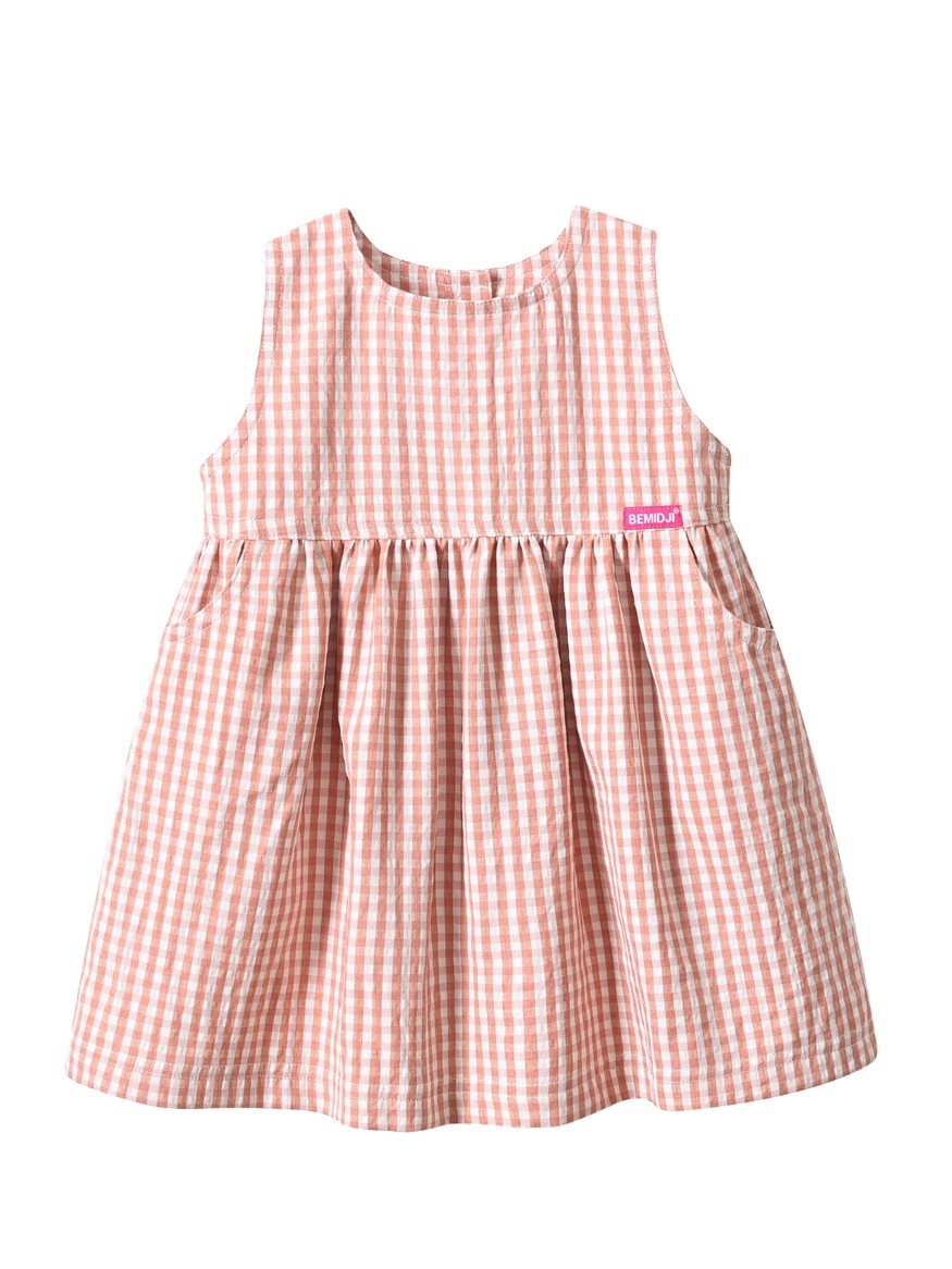女童无袖连衣裙夏款儿童洋气蓝色格子背心裙女宝宝复古公主风裙子,淘宝优惠券,粉丝福利购,淘宝优惠卷
