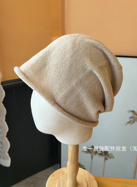 日系简约冰丝堆堆帽子男包头冷帽
