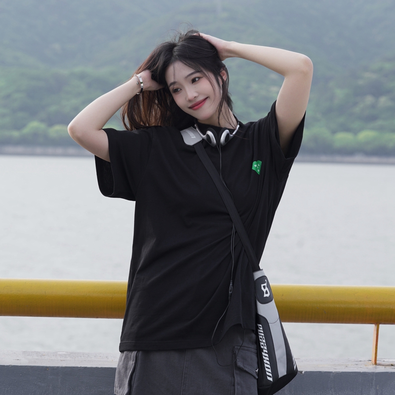 【野草大陆】2023年情侣短袖T恤女印花重磅体恤夏美式纯棉情侣装_WG野草大陆企业店_女装/女士精品-第3张图片-提都小院
