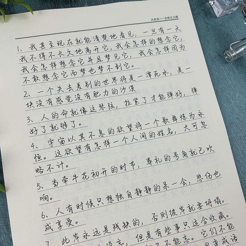 风息体漂亮手写体语录文案金句优美文摘初高中学生硬笔临摹练字帖-图2