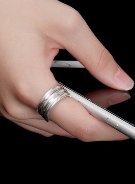 多圈层三环925纯银复古手工个性