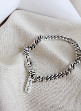 纯银冷淡风原创设计师韩版手链