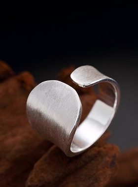 拉丝女士原创设计师款高级感指环