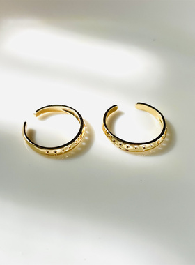 可调节穿孔戒指配件金色银色配件