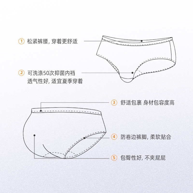 宜而爽棉氨棉裆抑菌女士舒适内裤 宜而爽内衣女三角裤