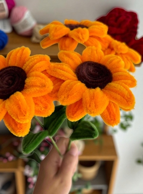 教师节扭扭棒向日葵约9厘米直径成品花束一举夺魁向日葵花束成品