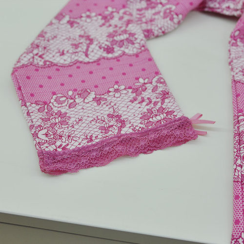 春季女款秋鹿家居服针织精梳纯棉印花小翻领长袖舒柔套装QCD2602H - 图3