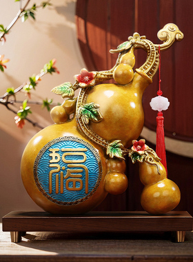 彩铜葫芦摆件《五福葫芦》家用客厅办公室装饰品公司开业乔迁礼品