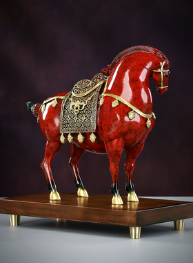 铜欣祥彩铜盛世良驹马摆件桌面生肖马装饰开业乔迁商务礼品