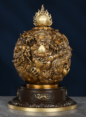 铜欣祥彩铜九转乾坤鼎摆件龙鼎家居办公室前台摆设乔迁开业礼品