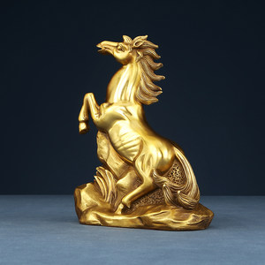 铜欣祥 铜马摆件生肖马装饰品办公室家居摆设马到成功工艺品摆件