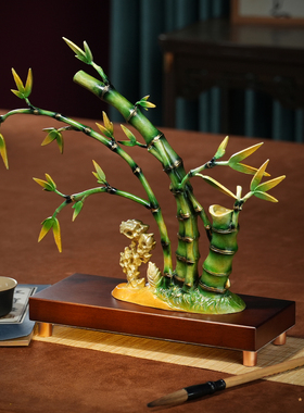 铜欣祥彩铜节节高升青竹摆件家居办公室竹子装饰品乔迁生日礼品