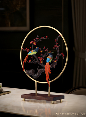 铜欣祥彩铜喜上枝头摆件家居玄关办公室喜鹊双喜临门装饰礼品