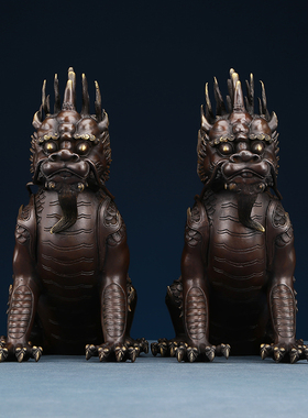 全铜御花园獬豸工艺品摆件