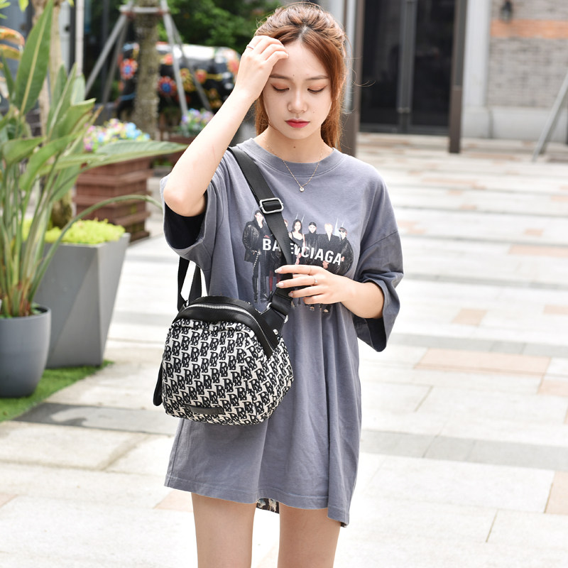 夏季2021新款潮帆布百搭单肩贝壳包 粹鸟女士包袋