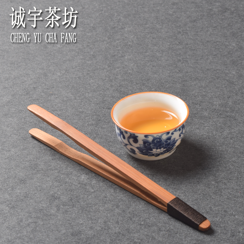 茶盘刷子 茶夹 茶杯 木质镊子 泡茶工具 功夫茶具配件 六君子茶道