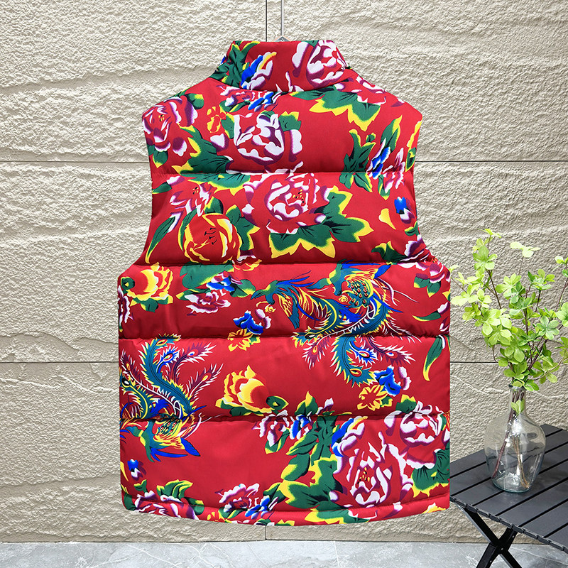 马甲男装秋冬季潮流民族风东北大花马夹网红男女保暖背心外套坎肩,淘宝优惠券,粉丝福利购,淘宝优惠卷