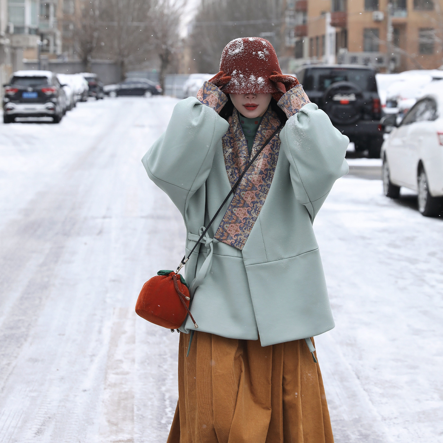 谜阿凰【霜华棉袄】原创汉服套装冬季保暖加厚上衣改良马面裙女士,淘宝优惠券,粉丝福利购,淘宝优惠卷