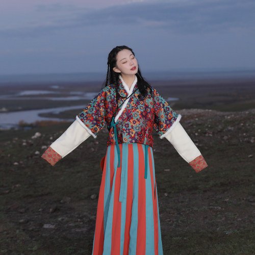 谜阿凰【火树银花半臂】日常原创冬款马甲汉服上衣秋冬保暖打底女 - 图3