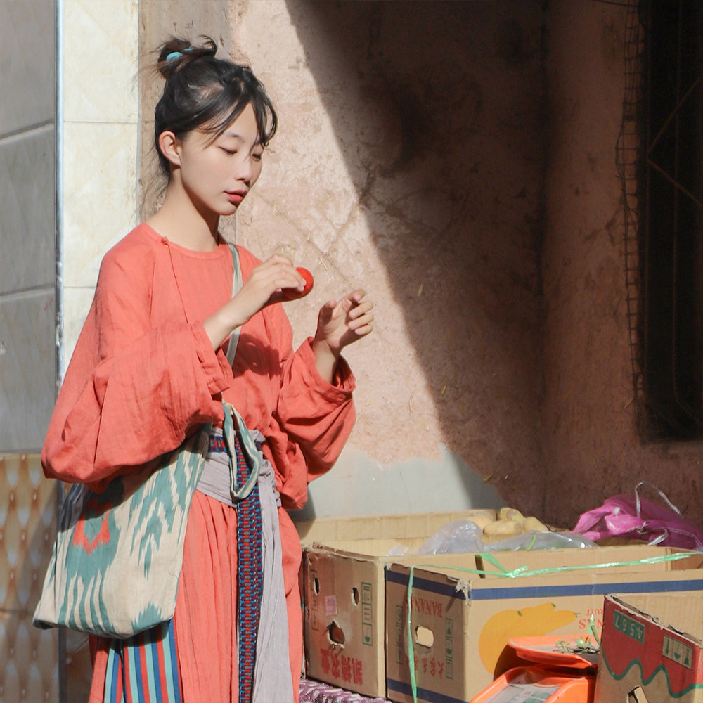 谜阿凰【朱柿】原创唐制圆领袍女春夏季新款古风汉服连衣裙,淘宝优惠券,粉丝福利购,淘宝优惠卷