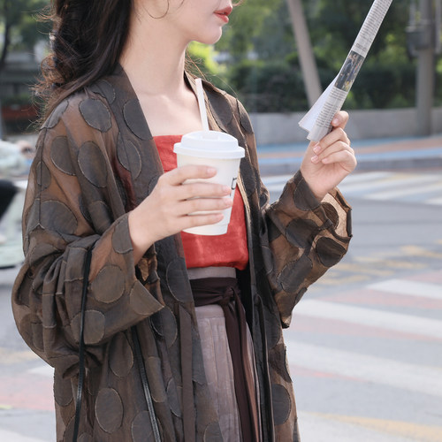 谜阿凰【沉香仿花罗褶裙】改良汉服百迭裙女小个子国风日常通勤 - 图2