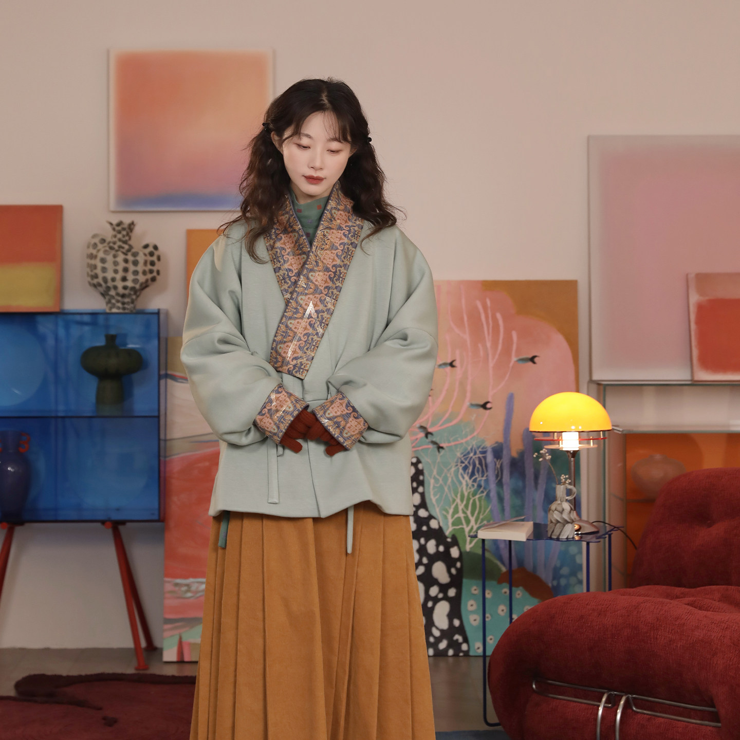 谜阿凰【霜华棉袄】汉服套装冬保暖加厚外套松紧腰马面裙拜年款女,淘宝优惠券,粉丝福利购,淘宝优惠卷