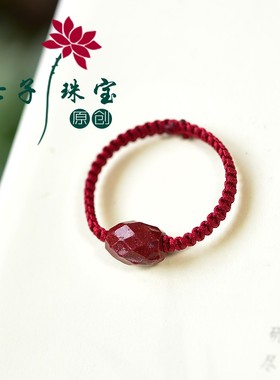 朱砂转运珠戒指女时尚个性貔貅