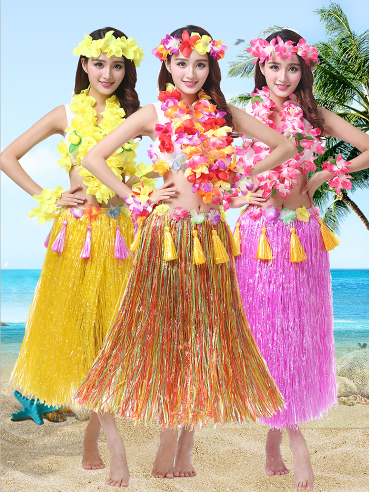 Hawaiian Grass Skirt Dance Dresses Adult Seagrass Dance Costumes Performance Props Annual Conference Stage Performance Thickening Suit