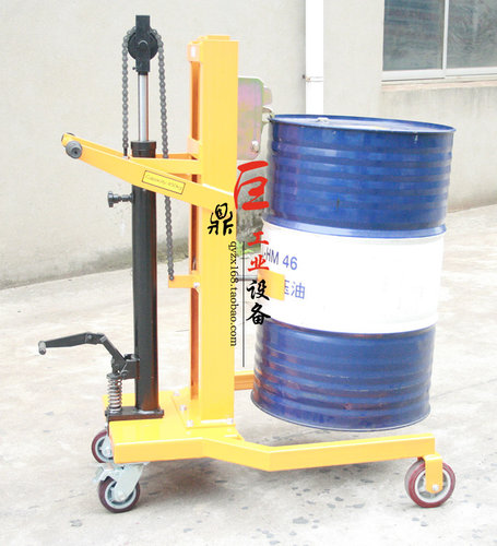 促销巨鼎 直角液压油桶车脚踏式油压堆升高车450KG搬运叉车 - 图0