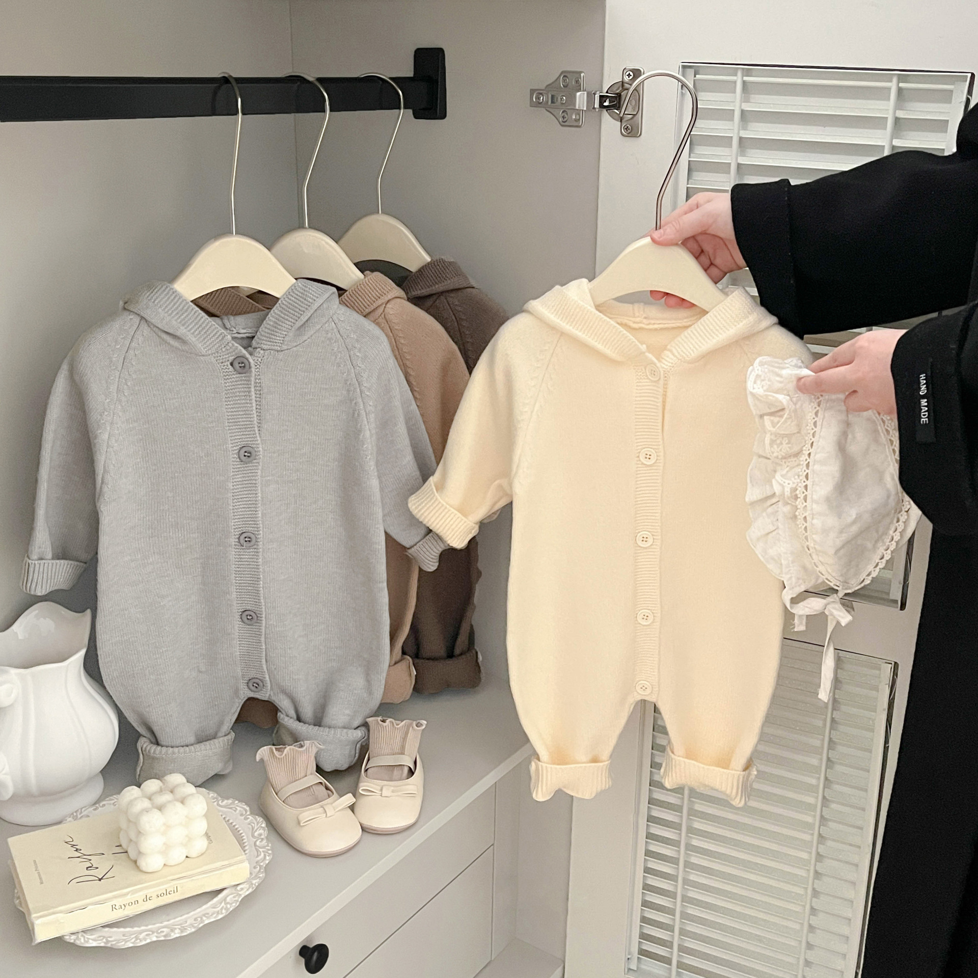 超萌婴儿衣服小月龄可爱兔耳朵连体衣男女宝宝洋气哈衣满月外出服 - 图0