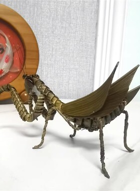 精品非遗中国棕编螳螂手工制作