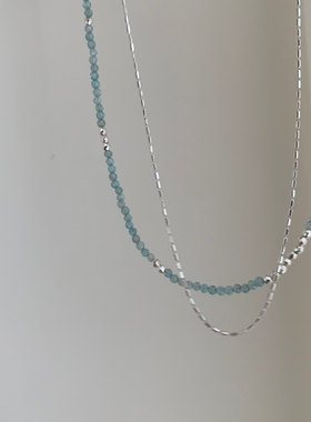 夏日淡蓝色清新淡雅串珠项链