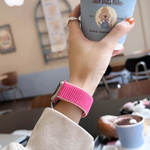 CA. 新色烟紫适用于苹果手表AppleWatch表带编织魔术贴iWatch9876 - 图1