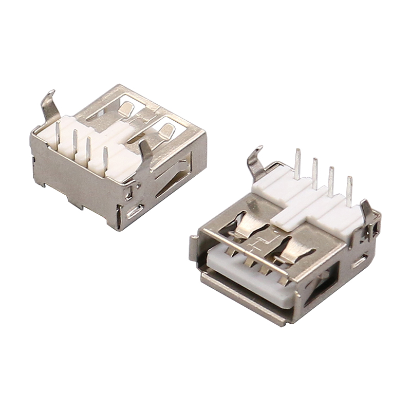 USB2.0母座AF型90度DIP插板卧式T型弯脚USB母座传输接口连接器 - 图3